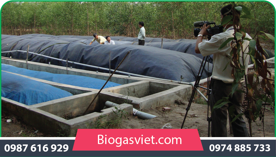 xây dựng hầm biogas phủ bạt hpde
